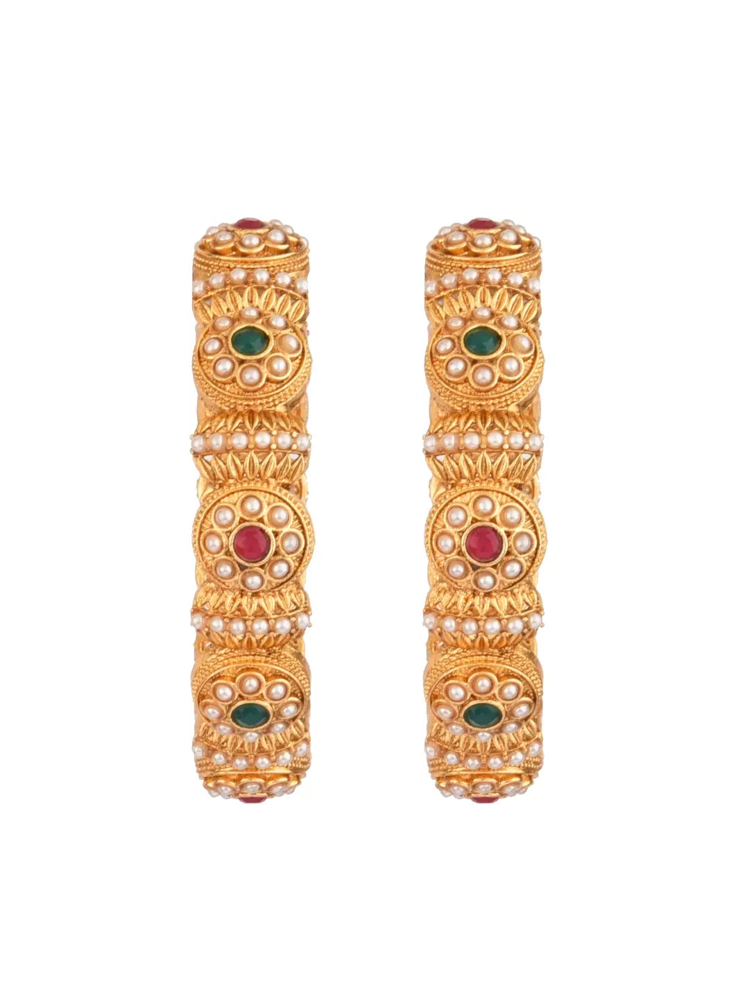 Gold Plated Pearl Bangles